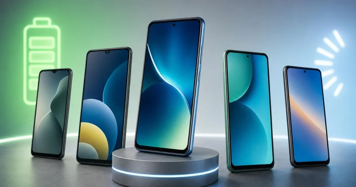 Bütçeye göre sıralanmış akıllı telefonların stüdyo tarzı karşılaştırma görseli